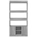 Buffet haut sonoma gris 92x33x180 cm bois d'ingénierie - Photo n°5