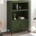 Buffet haut vert olive 68x39x113 cm acier - Photo n°1