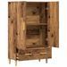 Buffet haut vieux bois 70x31x115 cm bois d'ingénierie - Photo n°4