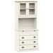 Buffet haut VIGO blanc 80x40x176 cm bois massif de pin - Photo n°1