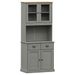 Buffet haut VIGO gris 78x40x175 cm bois massif de pin - Photo n°1
