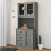 Buffet haut VIGO gris 78x40x175 cm bois massif de pin - Photo n°2