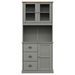 Buffet haut VIGO gris 78x40x175 cm bois massif de pin - Photo n°5