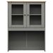 Buffet haut VIGO gris 80x40x176 cm bois massif de pin - Photo n°9