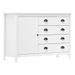 Buffet Hill Range Blanc 120x40x80 cm Bois de pin solide 2 - Photo n°1