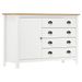 Buffet Hill Range Blanc 120x40x80 cm Bois de pin solide - Photo n°1