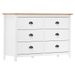 Buffet Hill Range Blanc 125x40x80 cm Bois de pin solide - Photo n°1