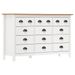 Buffet Hill Range Blanc 130x37x80 cm Bois de pin solide - Photo n°1