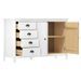 Buffet Hill Range Blanc 130x40x80 cm Bois de pin solide - Photo n°3