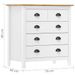 Buffet Hill Range Blanc 79x40x80 cm Bois de pin solide - Photo n°7