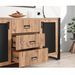 Buffet industriel 2 portes 3 tiroirs bois naturel et acier noir Linko 160 cm - Photo n°5