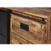 Buffet industriel 2 portes coulissantes 6 tiroirs bois massif et pieds métal noir Menko 200 cm - Photo n°6