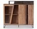 Commode industriel 3 portes 2 tiroirs bois d'acacia et acier marron Palma 145 cm - Photo n°4