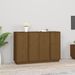 Buffet Marron miel 120x35x80 cm Bois massif de pin - Photo n°1