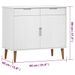 Buffet MOLDE Blanc 90x40x80 cm Bois massif de pin - Photo n°8