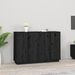 Buffet Noir 120x35x80 cm Bois massif de pin - Photo n°1