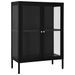 Buffet Noir 75x35x105 cm Acier et verre - Photo n°1