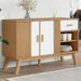 Buffet OLDEN blanc et marron 114x43x73,5 cm bois massif de pin - Photo n°2