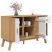 Buffet OLDEN blanc et marron 114x43x73,5 cm bois massif de pin - Photo n°6