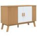 Buffet OLDEN blanc et marron 114x43x73,5 cm bois massif de pin - Photo n°1