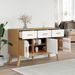 Buffet OLDEN blanc et marron 114x43x73,5 cm bois massif de pin - Photo n°4