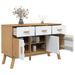 Buffet OLDEN blanc et marron 114x43x73,5 cm bois massif de pin - Photo n°6