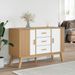 Buffet OLDEN blanc et marron 114x43x73,5 cm bois massif de pin - Photo n°3