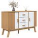 Buffet OLDEN blanc et marron 114x43x73,5 cm bois massif de pin - Photo n°5