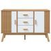 Buffet OLDEN blanc et marron 114x43x73,5 cm bois massif de pin - Photo n°8