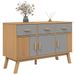 Buffet OLDEN gris et marron 114x43x73,5 cm bois massif de pin - Photo n°5