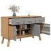 Buffet OLDEN gris et marron 114x43x73,5 cm bois massif de pin - Photo n°6