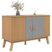 Buffet OLDEN gris et marron 114x43x73,5 cm bois massif de pin - Photo n°5