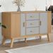 Buffet OLDEN gris et marron 114x43x73,5 cm bois massif de pin - Photo n°2