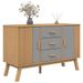 Buffet OLDEN gris et marron 114x43x73,5 cm bois massif de pin - Photo n°5