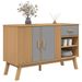 Buffet OLDEN gris et marron 114x43x73,5 cm bois massif de pin - Photo n°5