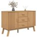 Buffet OLDEN marron 114x43x73,5 cm bois massif de pin - Photo n°5