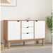 Buffet OTTA Marron et blanc 113,5x43x73 cm Bois massif pin - Photo n°1