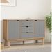 Buffet OTTA Marron et gris 113,5x43x73 cm Bois massif pin - Photo n°1