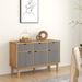 Buffet OTTA Marron et gris 114x43x73,5 cm Bois massif pin - Photo n°1