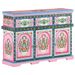 Buffet peint à la main Multicolore 110x30x76cm Bois de manguier 2 - Photo n°1