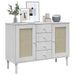 Buffet SENJA aspect rotin blanc 112x40x80cm bois massif de pin - Photo n°3