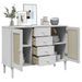 Buffet SENJA aspect rotin blanc 112x40x80cm bois massif de pin - Photo n°4