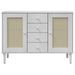 Buffet SENJA aspect rotin blanc 112x40x80cm bois massif de pin - Photo n°5