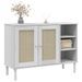 Buffet SENJA aspect rotin blanc 112x40x80cm bois massif de pin - Photo n°3