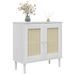 Buffet SENJA aspect rotin blanc 80x35x80 cm bois massif de pin - Photo n°3