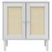 Buffet SENJA aspect rotin blanc 80x35x80 cm bois massif de pin - Photo n°5