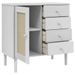 Buffet SENJA aspect rotin blanc 80x40x80 cm bois massif de pin - Photo n°6