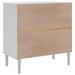 Buffet SENJA aspect rotin blanc 80x40x80 cm bois massif de pin - Photo n°8