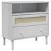 Buffet SENJA aspect rotin blanc 80x40x80 cm bois massif de pin - Photo n°1