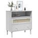 Buffet SENJA aspect rotin blanc 80x40x80 cm bois massif de pin - Photo n°3